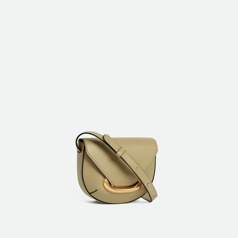 Light Khaki Mini Saddle Magnetic Crossbody Shoulder Bag